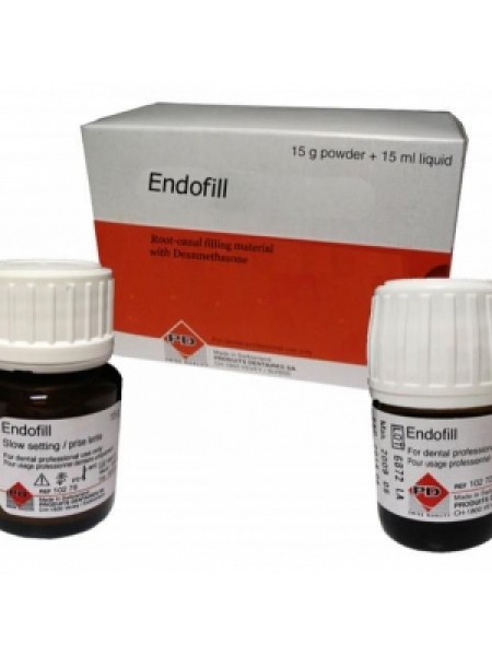 Endofill (Эндофил) - мат-л для пломбир. каналов с дексаметазоном (15 г.- порош.+ 15 мл.- жидк.)